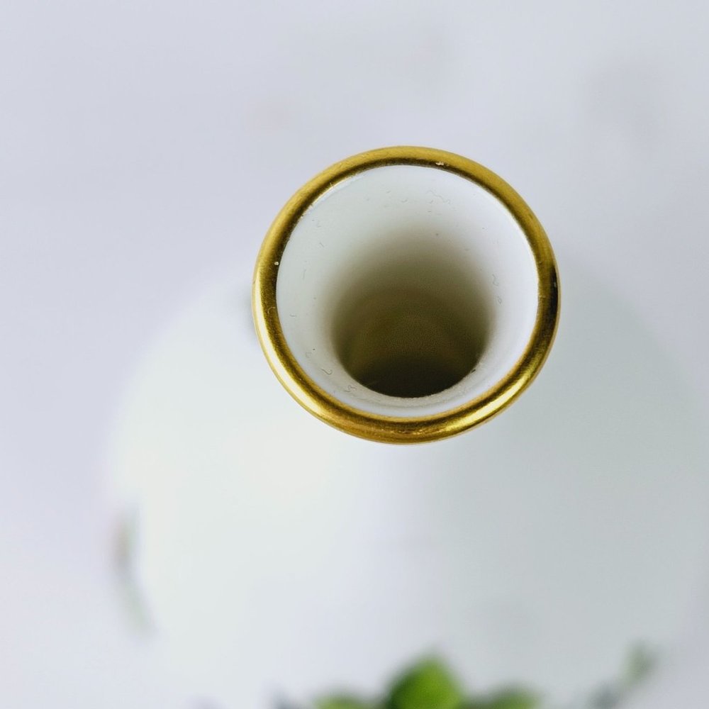 Herend Market Garden Bud 5.5" Vase with Gold Trim, Hungary, Stamped, RARE - Picture 8 of 8